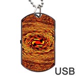 Orange Seamless Psychedelic Pattern Dog Tag USB Flash (Two Sides) Front