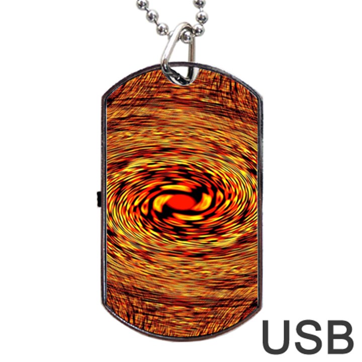 Orange Seamless Psychedelic Pattern Dog Tag USB Flash (Two Sides)