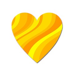 Orange Yellow Background Heart Magnet