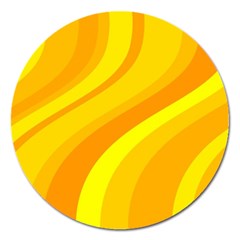 Orange Yellow Background Magnet 5  (round) by Amaryn4rt