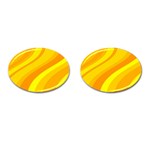 Orange Yellow Background Cufflinks (Oval) Front(Pair)