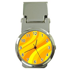 Orange Yellow Background Money Clip Watches by Amaryn4rt