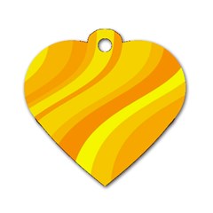 Orange Yellow Background Dog Tag Heart (one Side)