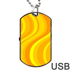 Orange Yellow Background Dog Tag Usb Flash (two Sides) by Amaryn4rt