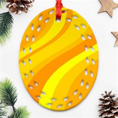 Orange Yellow Background Ornament (oval Filigree)