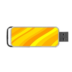 Orange Yellow Background Portable Usb Flash (two Sides) by Amaryn4rt