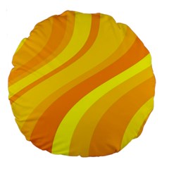 Orange Yellow Background Large 18  Premium Round Cushions