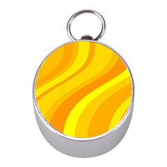 Orange Yellow Background Mini Silver Compasses