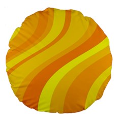 Orange Yellow Background Large 18  Premium Flano Round Cushions