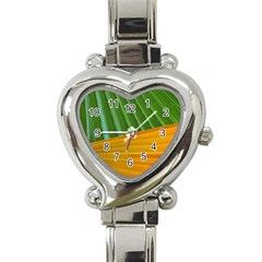 Pattern Colorful Palm Leaves Heart Italian Charm Watch