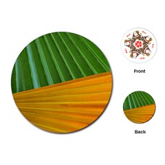 Pattern Colorful Palm Leaves Playing Cards (round) 