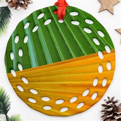 Pattern Colorful Palm Leaves Round Filigree Ornament (two Sides)