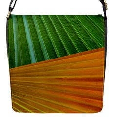 Pattern Colorful Palm Leaves Flap Messenger Bag (s)