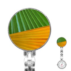 Pattern Colorful Palm Leaves Stainless Steel Nurses Watch