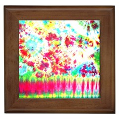 Pattern Decorated Schoolbus Tie Dye Framed Tiles