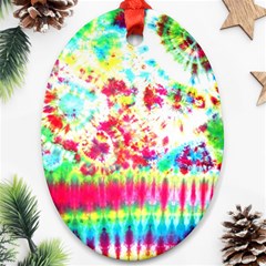 Pattern Decorated Schoolbus Tie Dye Ornament (oval) by Amaryn4rt