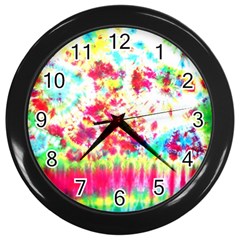 Pattern Decorated Schoolbus Tie Dye Wall Clocks (black)