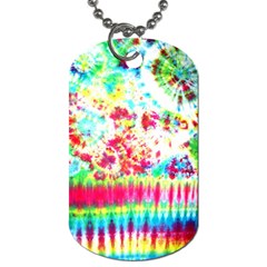 Pattern Decorated Schoolbus Tie Dye Dog Tag (one Side)