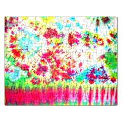 Pattern Decorated Schoolbus Tie Dye Rectangular Jigsaw Puzzl