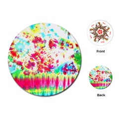 Pattern Decorated Schoolbus Tie Dye Playing Cards (round) 