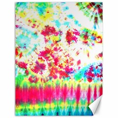 Pattern Decorated Schoolbus Tie Dye Canvas 12  X 16  