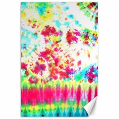 Pattern Decorated Schoolbus Tie Dye Canvas 24  X 36  by Amaryn4rt