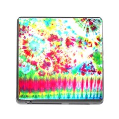 Pattern Decorated Schoolbus Tie Dye Memory Card Reader (square) by Amaryn4rt