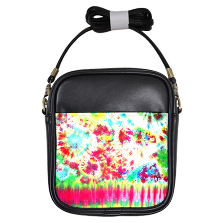 Pattern Decorated Schoolbus Tie Dye Girls Sling Bags