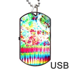 Pattern Decorated Schoolbus Tie Dye Dog Tag Usb Flash (one Side)