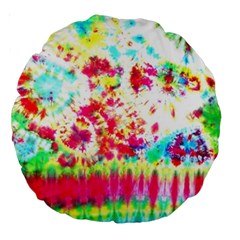 Pattern Decorated Schoolbus Tie Dye Large 18  Premium Round Cushions by Amaryn4rt