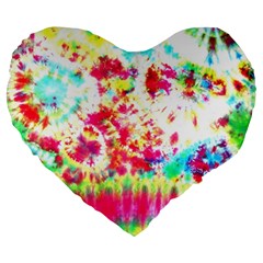 Pattern Decorated Schoolbus Tie Dye Large 19  Premium Heart Shape Cushions