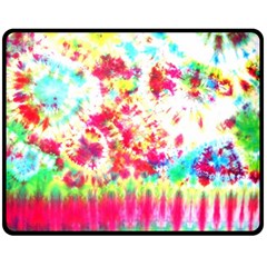 Pattern Decorated Schoolbus Tie Dye Double Sided Fleece Blanket (medium)  by Amaryn4rt