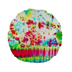 Pattern Decorated Schoolbus Tie Dye Standard 15  Premium Flano Round Cushions