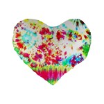 Pattern Decorated Schoolbus Tie Dye Standard 16  Premium Flano Heart Shape Cushions Front