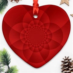 Psychedelic Art Red  Hi Tech Ornament (heart)