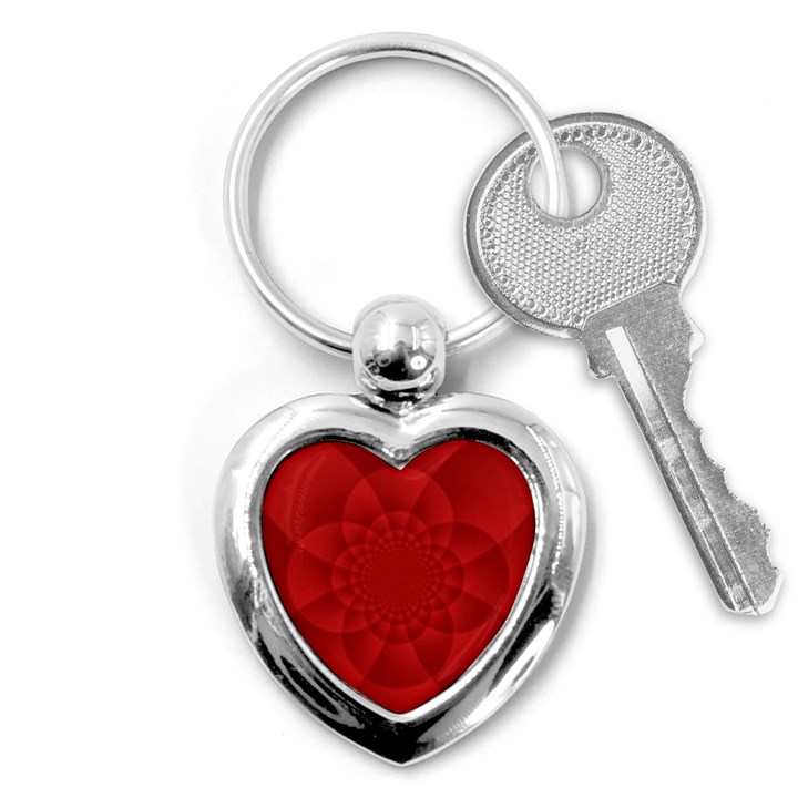 Psychedelic Art Red  Hi Tech Key Chains (Heart) 