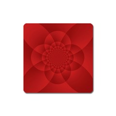 Psychedelic Art Red  Hi Tech Square Magnet by Amaryn4rt