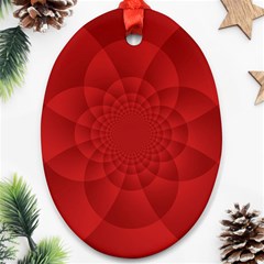 Psychedelic Art Red  Hi Tech Oval Ornament (two Sides) by Amaryn4rt