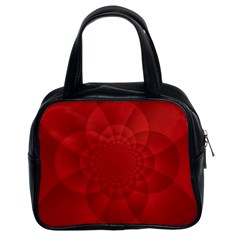 Psychedelic Art Red  Hi Tech Classic Handbags (2 Sides)