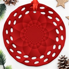 Psychedelic Art Red  Hi Tech Ornament (round Filigree) by Amaryn4rt