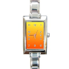 Rainbow Yellow Orange Background Rectangle Italian Charm Watch