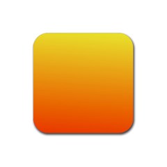 Rainbow Yellow Orange Background Rubber Coaster (square) 