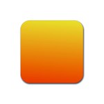 Rainbow Yellow Orange Background Rubber Coaster (Square)  Front