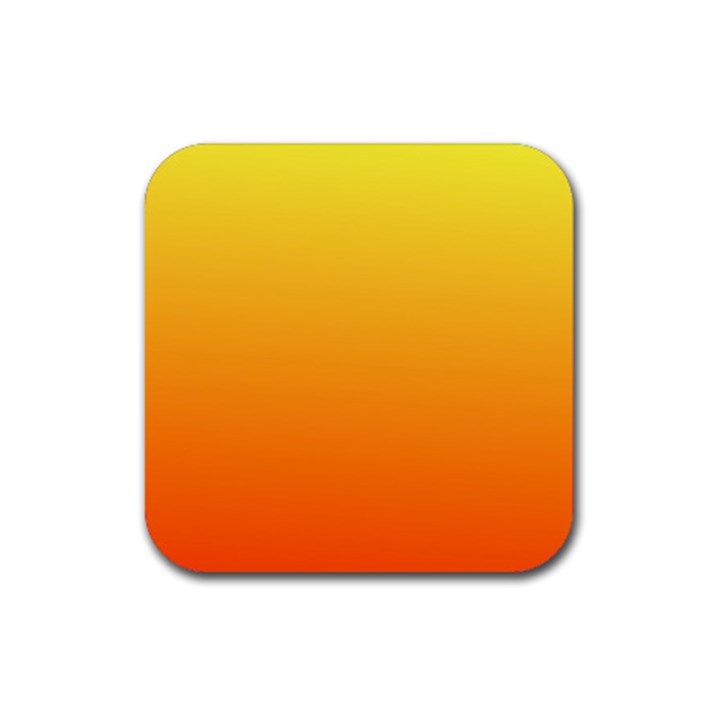 Rainbow Yellow Orange Background Rubber Coaster (Square) 