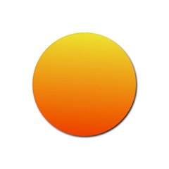 Rainbow Yellow Orange Background Rubber Round Coaster (4 Pack) 