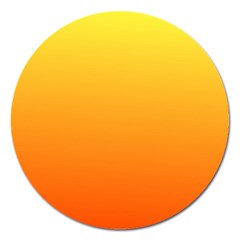 Rainbow Yellow Orange Background Magnet 5  (round)