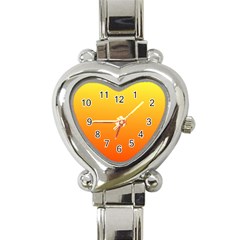 Rainbow Yellow Orange Background Heart Italian Charm Watch