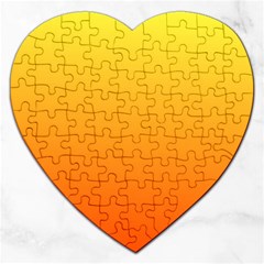 Rainbow Yellow Orange Background Jigsaw Puzzle (heart)