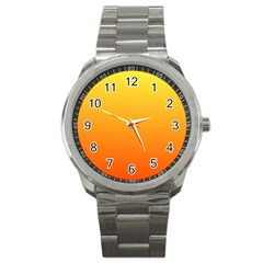 Rainbow Yellow Orange Background Sport Metal Watch