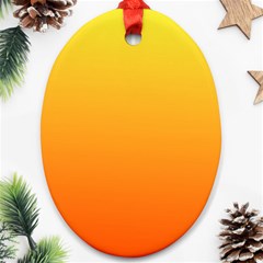 Rainbow Yellow Orange Background Oval Ornament (two Sides) by Amaryn4rt